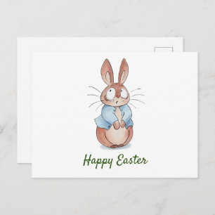 Cute bunny   holiday postcard