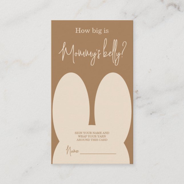 Cute bunny How big is mommy's belly Enclosure Card (Front)