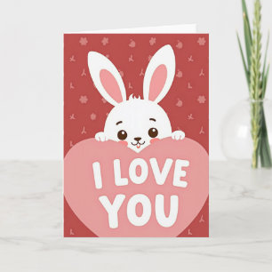 Cute Bunny I Love You Card