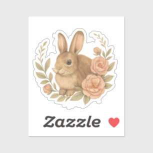 Cute bunny illustration Easter Sticker