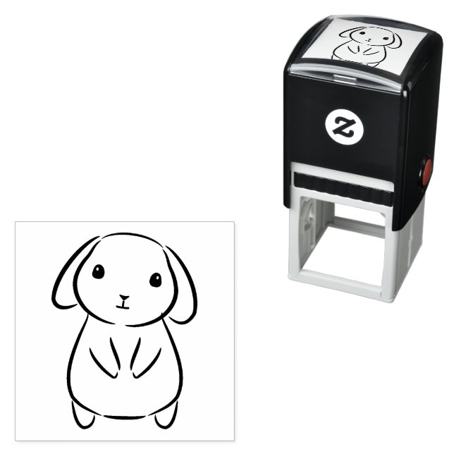 Cute Bunny Illustration Self-inking Stamp (In Situ)