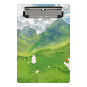 Cute Bunny in Mountain View Mini Clipboard