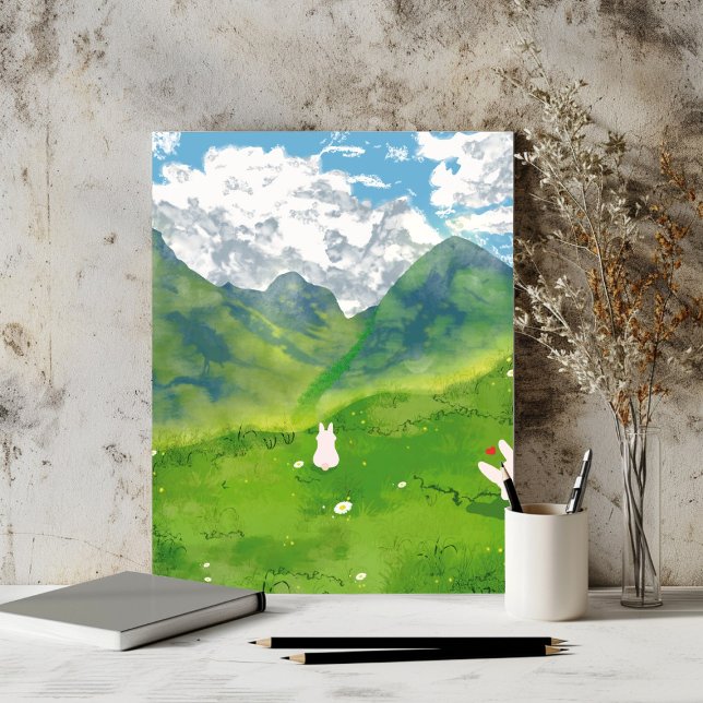 Cute Bunny in Mountain View Poster (Creator Uploaded)