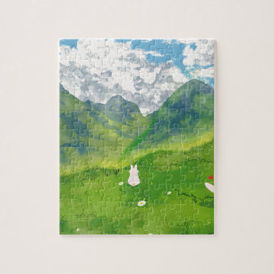 Cute Bunny in Mountain View Puzzle