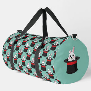 Cute Bunny in Wizard Hat Pattern Duffle Bag