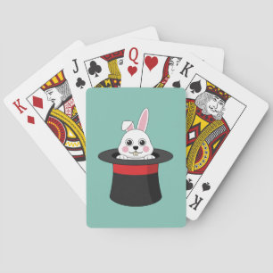 Cute Bunny in Wizard Hat Playing Cards