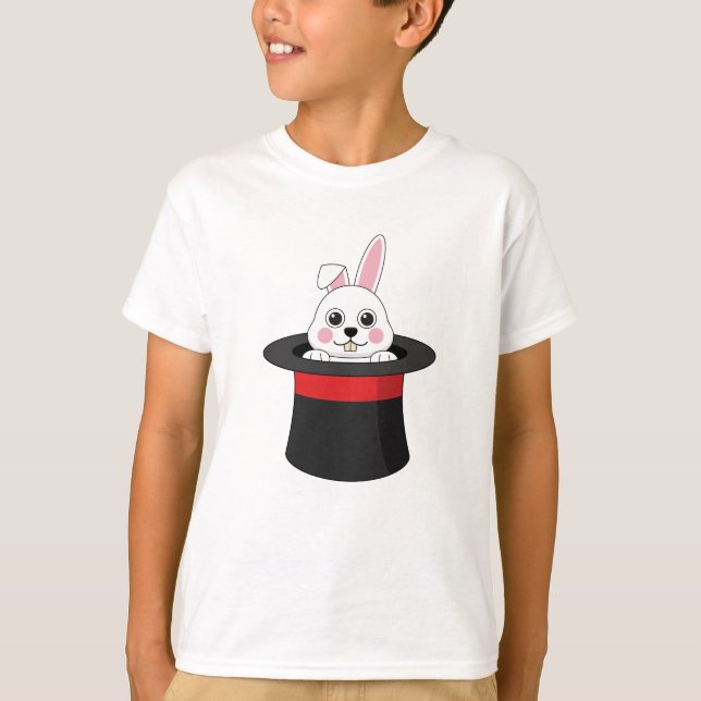 Cute Bunny in Wizard Hat T-Shirt (Front)