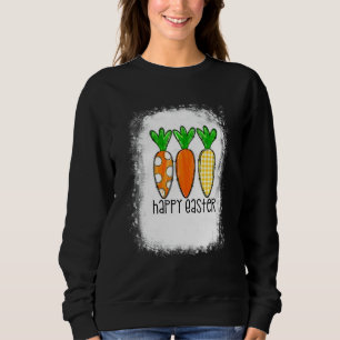 Cute Bunny Leopard Plaid Carrots Egg Hunting Happy Sweatshirt