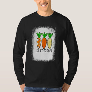 Cute Bunny Leopard Plaid Carrots Egg Hunting Happy T-Shirt