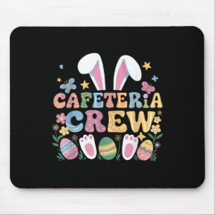 Cute Bunny Lunch Lady Cafeteria Crew Happy Easter Mouse Pad