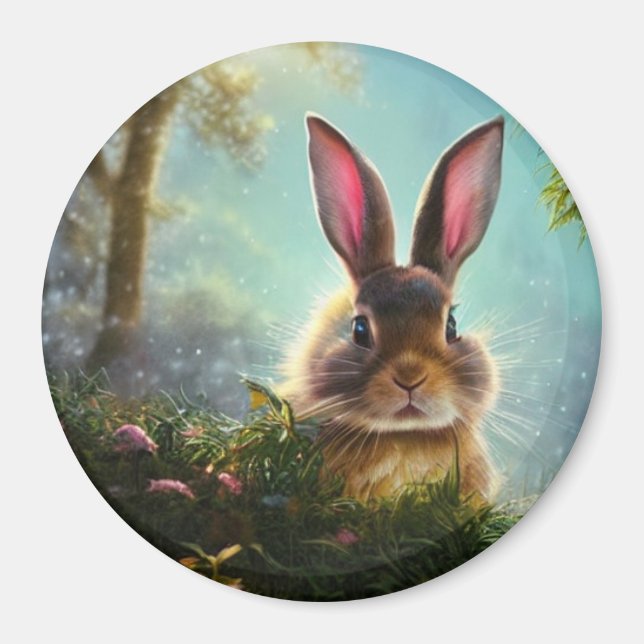 Cute Bunny Magnet (Front)