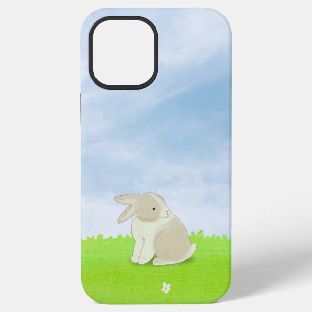 cute bunny meadow iphone 12 case. case (Back)