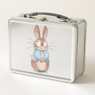 Cute bunny metal lunch box