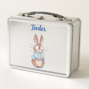 Cute bunny metal lunch box Personalized