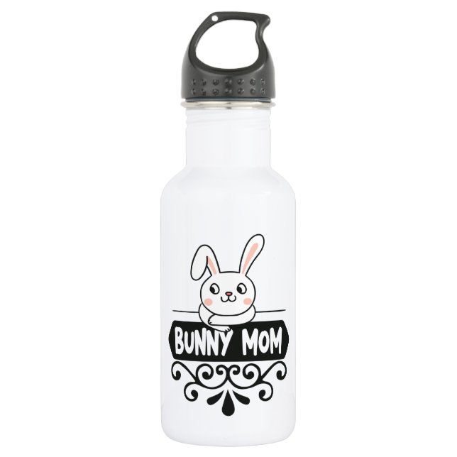 Cute Bunny mom pet animal rabbit lovers 532 Ml Water Bottle (Front)