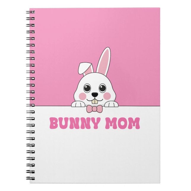 Cute Bunny Mom Pink  Notebook (Front)