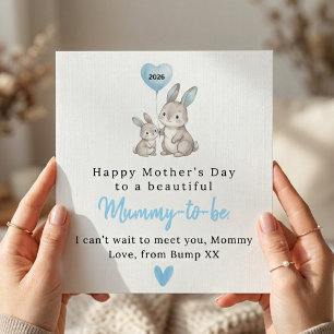 Cute Bunny Mother’s Day Card for Mummy To Be
