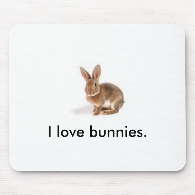 Cute Bunny Mouse Pad (Front)