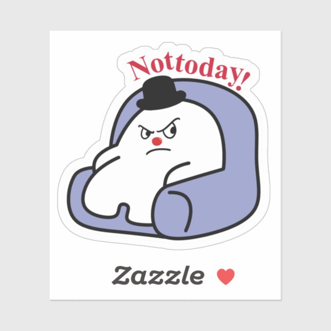 Cute Bunny “Not Today” Sticker | Mood & Relatable  (Feuille)