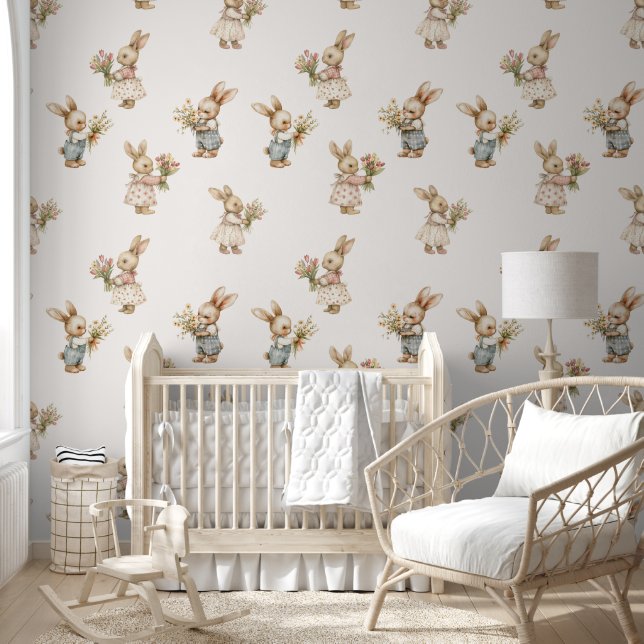 Cute Bunny Nursery Wallpaper (Kids)