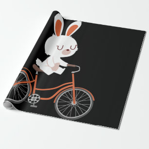 Cute Bunny On Bike Rabbit Cycling Bicycle Bunny Wrapping Paper