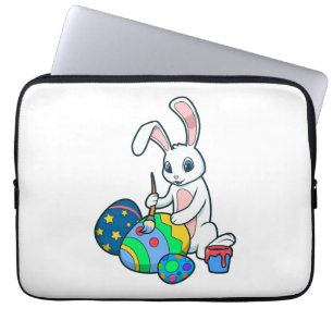 Cute Bunny Painting Easter Eggs Easter Bunny Laptop Sleeve