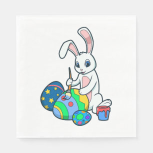 Cute Bunny Painting Easter Eggs Easter Bunny Napkin