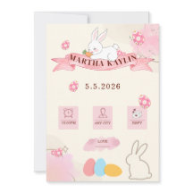 Cute Bunny Pastel Template Baby Shower