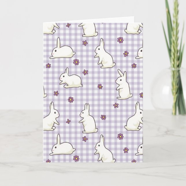 Cute Bunny Pattern Greeting Card (Front)