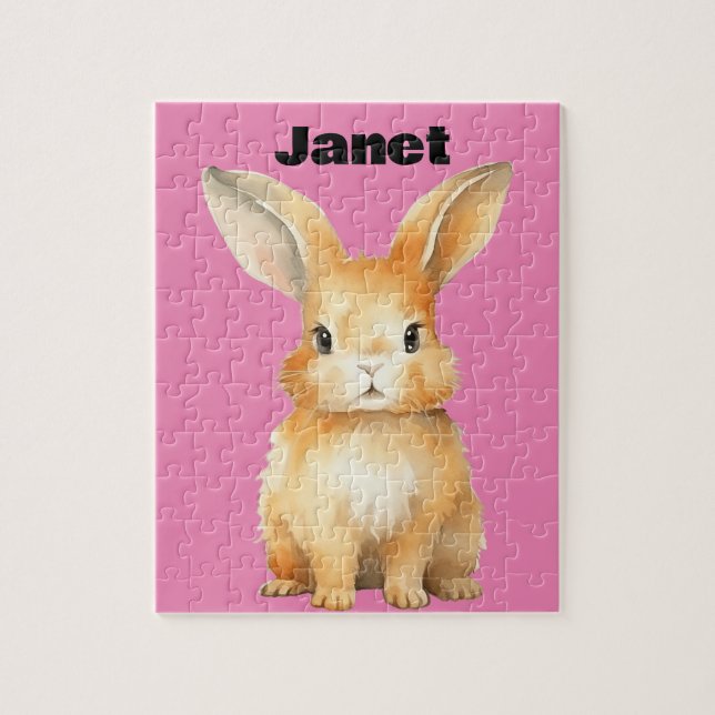 Cute Bunny Personalized Jigsaw Puzzle (Vertical)