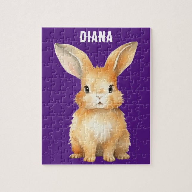 Cute Bunny Personalized Jigsaw Puzzle (Vertical)