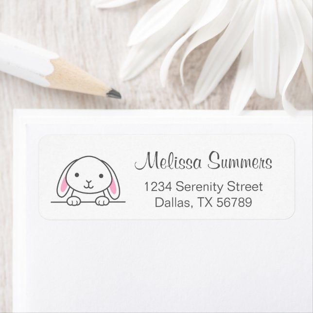 Cute Bunny Pet Return Address (Insitu)