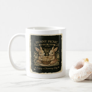Cute Bunny Picnic Art Coffee Mug