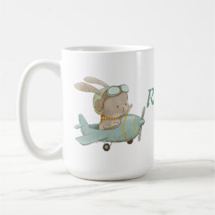  cute bunny pilot in a helmet coffee mug