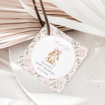Cute Bunny, Pink Bow, Pink Flowers, Baby Shower