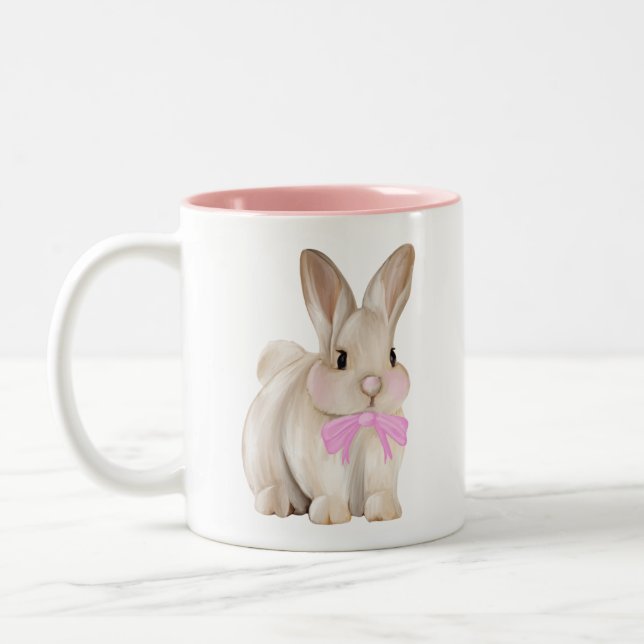 Cute Bunny Pink Mug (Left)