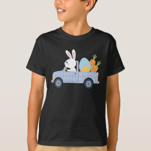 Cute Bunny Plaid Truck Toddler Boy Carrot T-Shirt