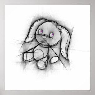 Cute bunny poster. poster