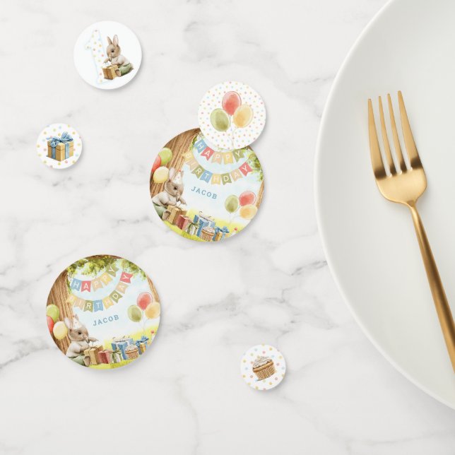 Cute Bunny Premier Anniversaire Table Confetti (Groupe)