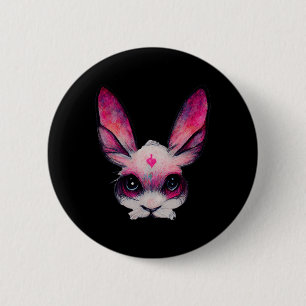 Cute Bunny Rabbit Animal With Colours - A Girls Ha 2 Inch Round Button