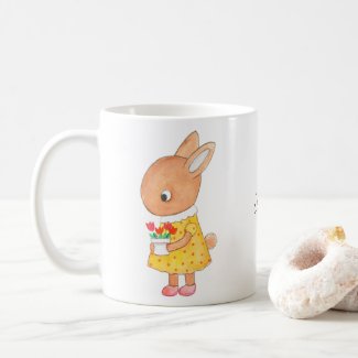 Cute Bunny Rabbit Art Personalized with Name