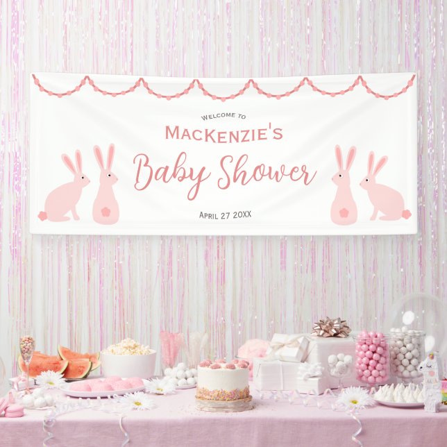 Cute Bunny Rabbit Baby Shower Banner (Party)