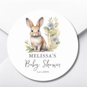 Cute Bunny Rabbit Baby Shower Favour Sticker
