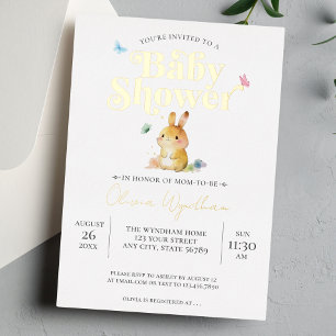 Cute Bunny Rabbit Baby Shower Neutral