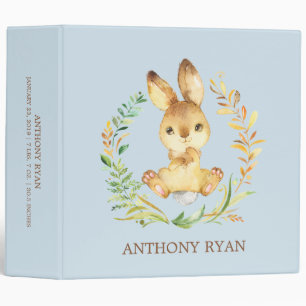 Cute Bunny Rabbit Boys Baby Photo Album Binder