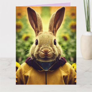 CUTE BUNNY RABBIT CARTE D'ANNIVERSAIRE surdimensio