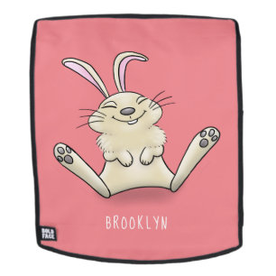 Cute bunny rabbit cartoon illustration backpack