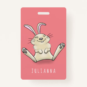 Cute bunny rabbit cartoon illustration badge