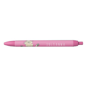 Cute bunny rabbit cartoon illustration black ink pen