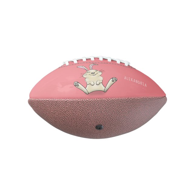 Cute bunny rabbit cartoon illustration football (Rotated 270)